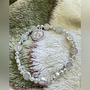 Silver Religious Charm Bracelet